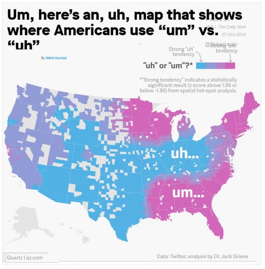 filler words by region
